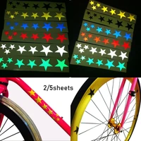 25sheets fluorescent mountain bike reflective stickers frame wheel rim stickers mtb bicycle reflector decal accessories