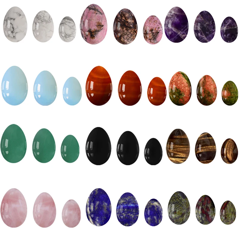 Undrilled Rose Quartz Yoni Egg Set Tiger Eye Jade Eggs Obsidian Kegel Exercise Vaginal Muscle Firming Yoni Eggs Exerciser