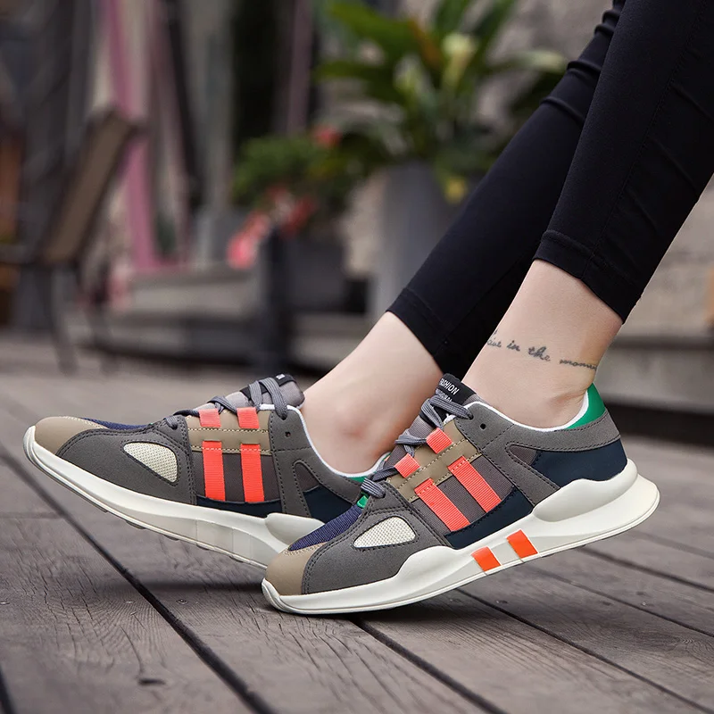 Кроссовки женские из дышащего материала повседневная обувь для пар контрастные