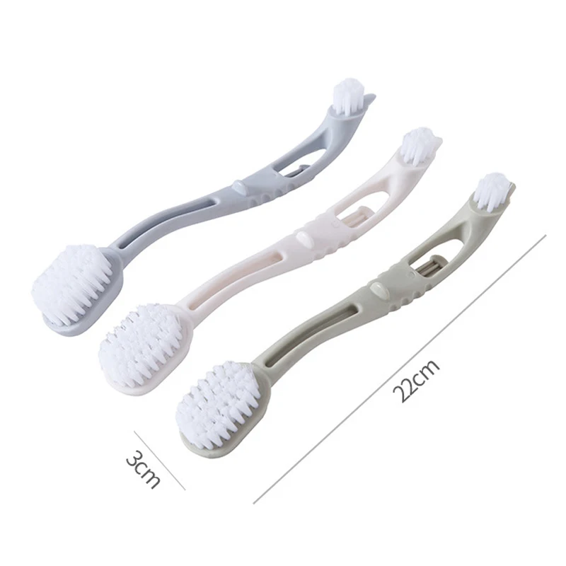 

Double Head Portable Shoes Cleaning Tools Shoe Brush Sneakers Washing Brushes Long Handle Plastic Household Cleaner