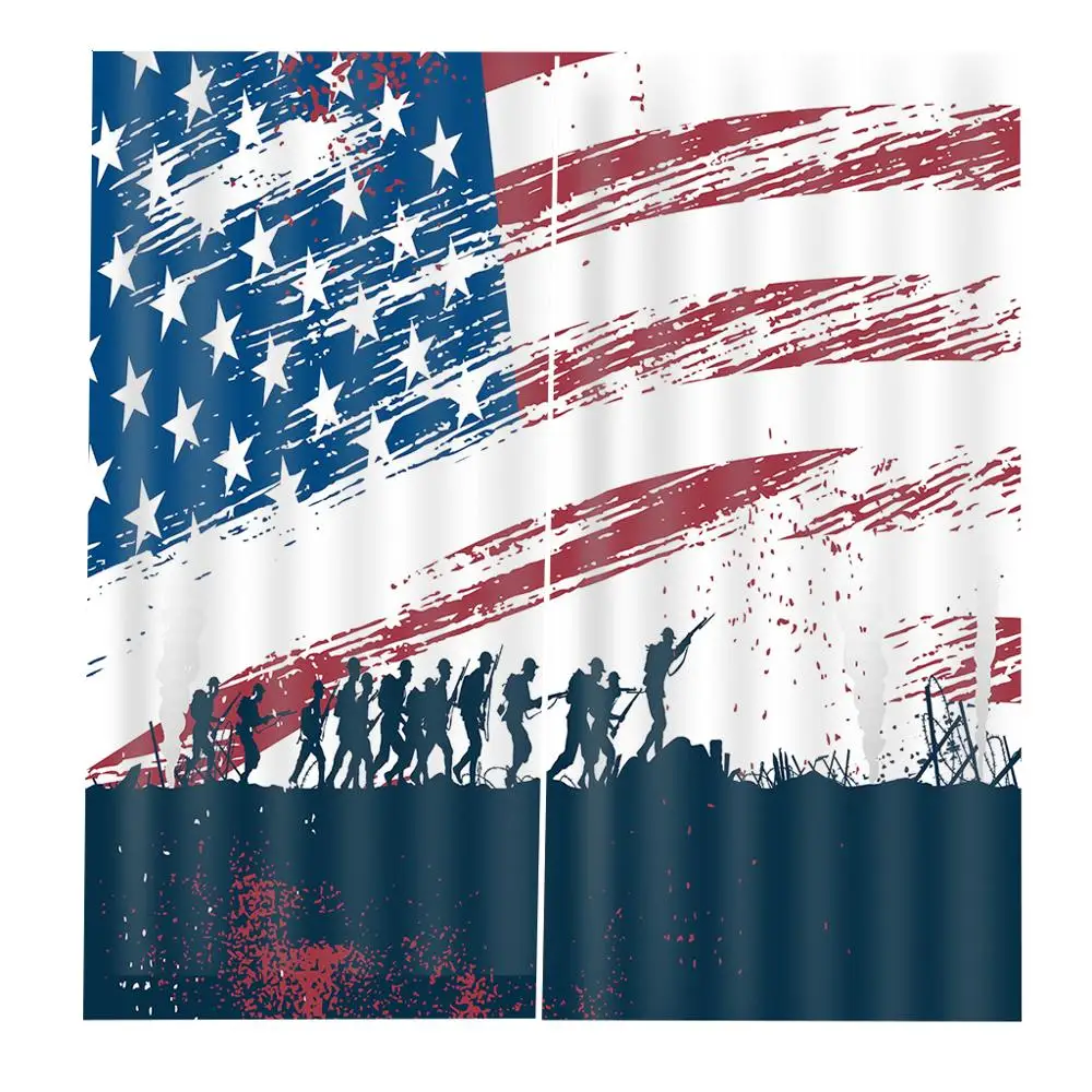 Занавески с американским флагом на заказ цифровая печать для гостиной спальни