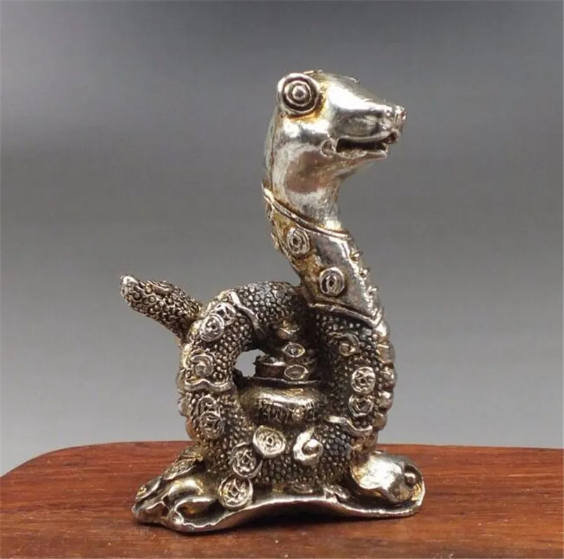 YM медная статуя сборная китайская латунная резная зодиака змея кобры монета