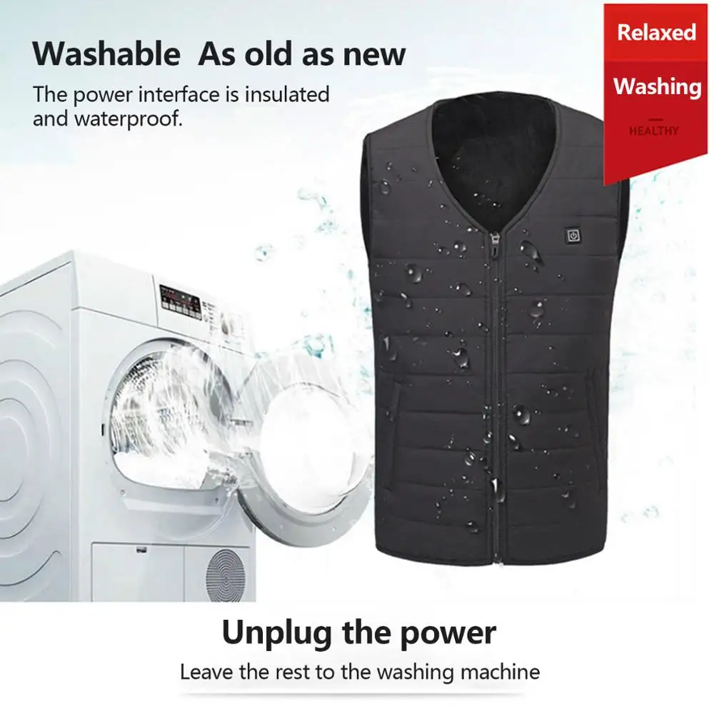 

Men Women Heating Vest Jacket Coat 2021 USB Charging Winter Warm Heating Coat Jacket Skiing Fishing Hunting Sleevless Basic Vest