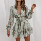 Женское шифоновое Вечерние с V-образным вырезом, леопардовым принтом