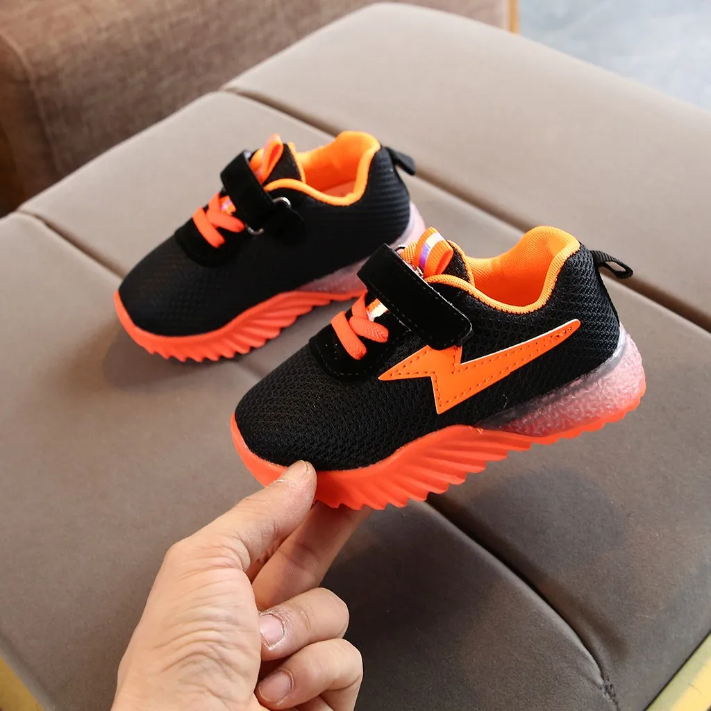 New Children Luminous Shoes Girls Boys Breathable Mesh Flashing Lights Fashion Sneakers Toddler Little Kid LED |