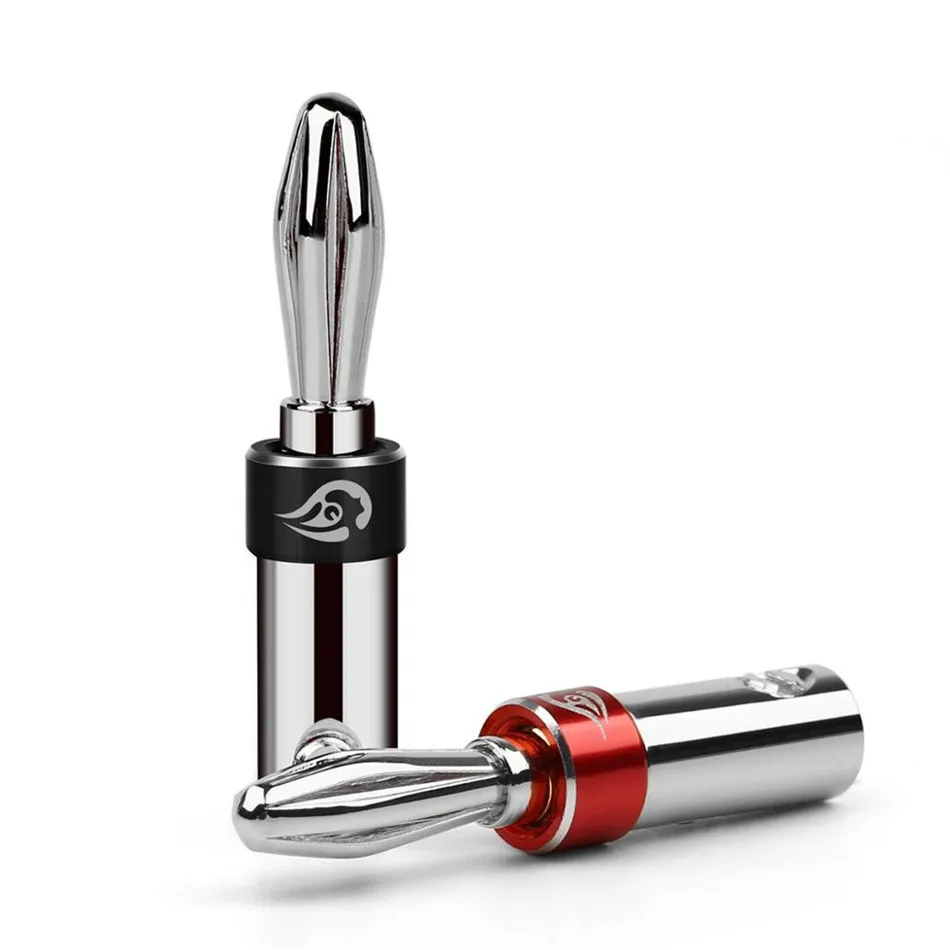 Вилка банан с родиевым покрытием шуруп для динамика Hi Fi стерео адаптер разъемы