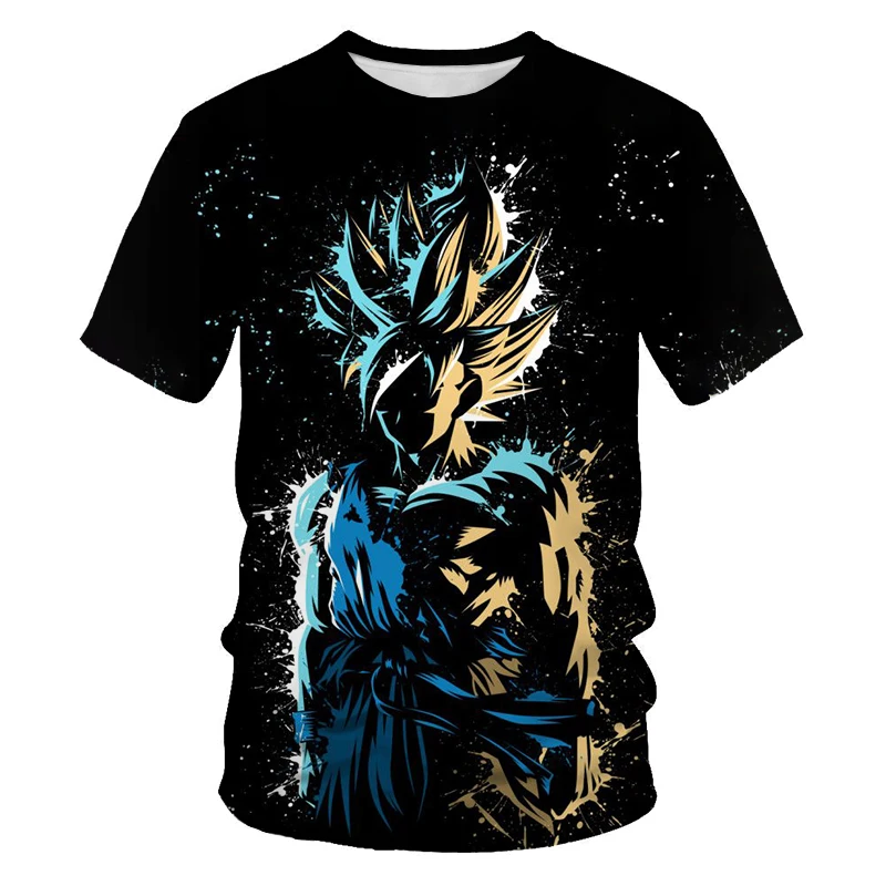 

Summer style Japanese anime Wukong 3D printing fashion men's casual short-sleeved T-shirt couple men and women with the same