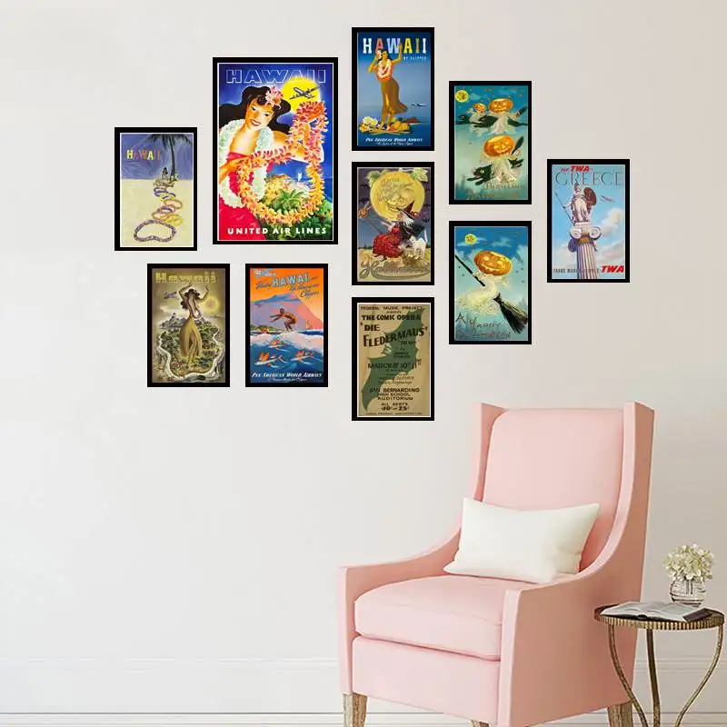 

Retro Vintage Greece Travel Poster Canvas Art for Home Decor
