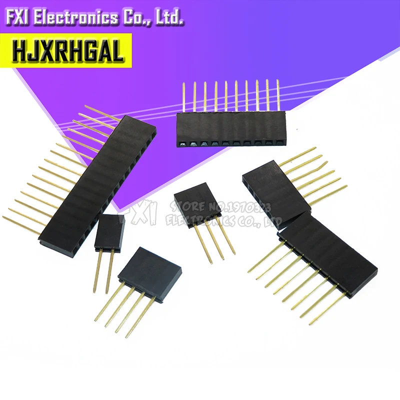 

2.54mm Single Row Female Long pins 11mm Breakaway PCB Board Pin Header socket Connector 2/3/4/6/8/10/15PIN For Arduino