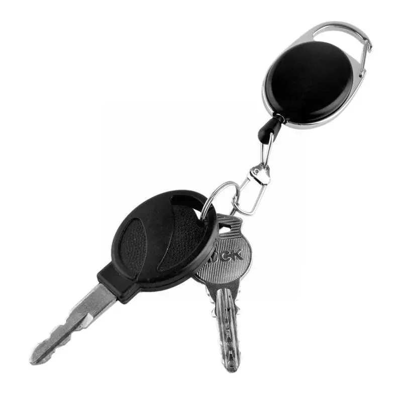 

Creative Adjustable Telescopic Keychain Spring Key Carabiner Anti-lost T Ring Buckle EDC Wire Rope Outdoor Security Outdoor U6U5
