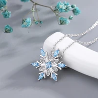 2021 winter european and american jewelry temperament gem snowflake necklace christmas jewelry necklace gothic