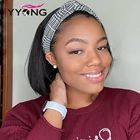 Парик Из прямых коротких волос YYong парик с головной повязкой s, с шарфом, 100%, 8-18 дюймов, без клея, парик с головной повязкой натуральный цвет