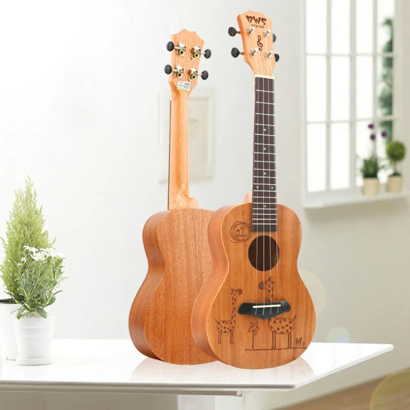 21 дюймов 23 дюйма Гавайская гитара из красного дерева укулеле прочный палисандр 4