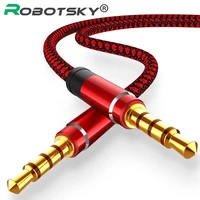 robotsky 1 5m jack 3 5mm audio cable nylon braid 3 5mm car aux cable headphone extension code for phone mp3 car headset speaker