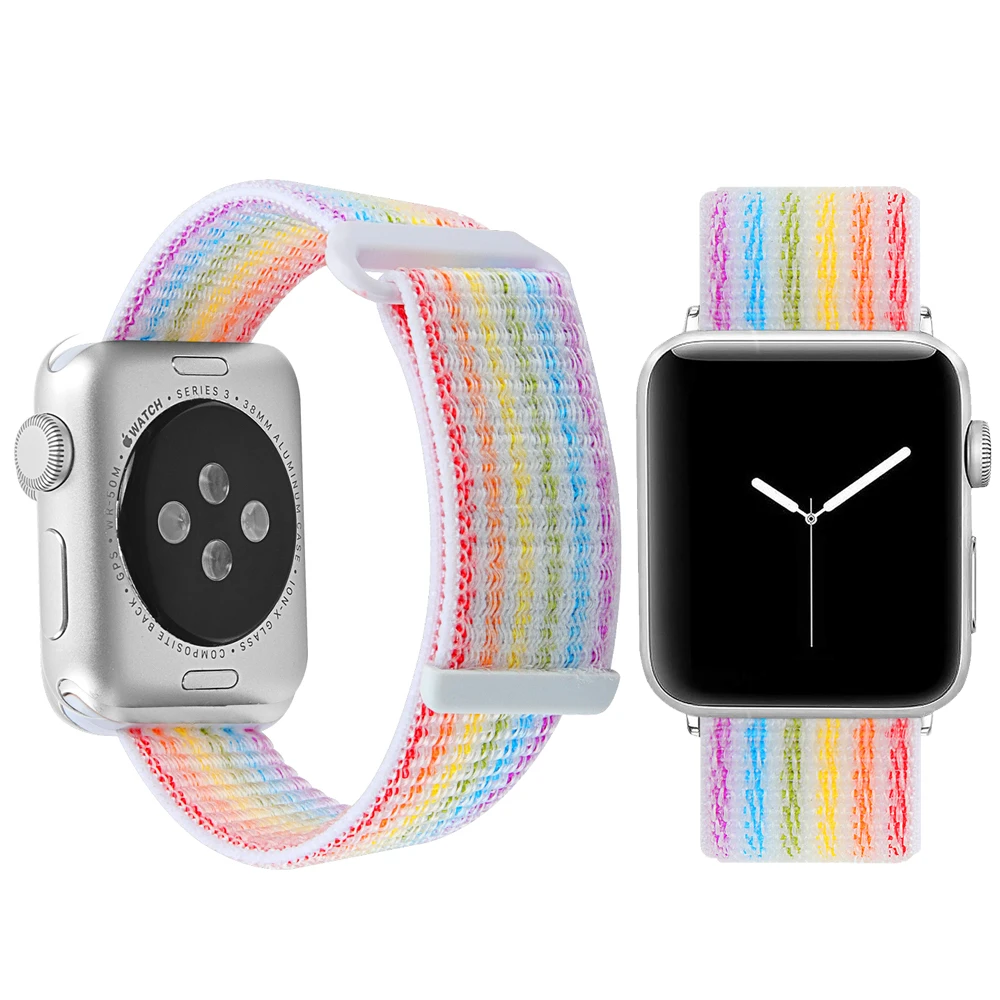 2019 для Apple watch 42 мм 4 3 2 1 Новый ремешок часов iwatch 38 44 40 нейлоновая Спортивная