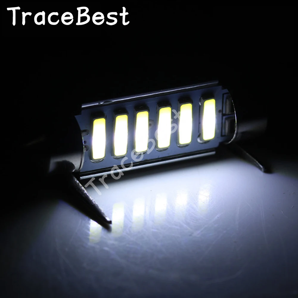2 предмета в комплекте 39 41 мм 7020 6SMD DE3423 DE3425 C5W CANBUS Error Free светодиодный лампы Авто