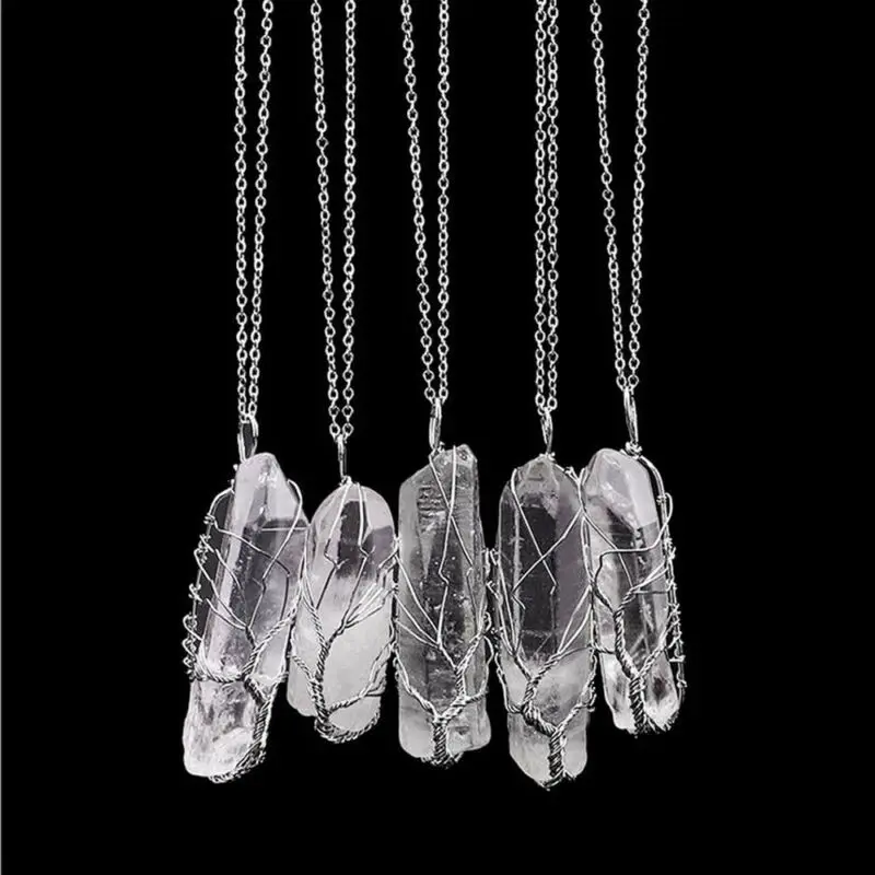 1 шт. лидер продаж шестигранная колонна Кварцевые ожерелья подвески модное