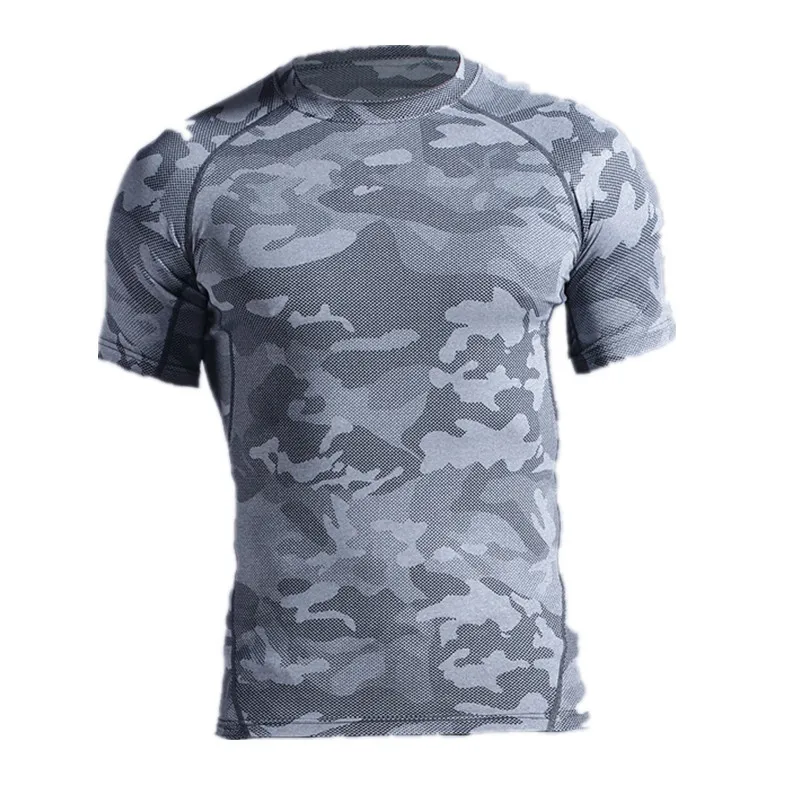 

Men camouflage Running T-Shirts, Quick Dry Compression Sport short sleeve T-Shirts, Fitness Gym Running Shirts muscle Sportswear