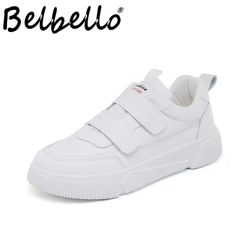 

Belbello New Style White shoes Leisure Simplicity Antiskid Female Students Flat shoes Breathable versatil Casual shoese