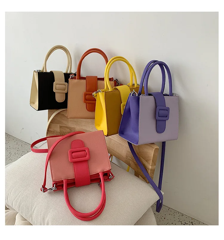 

2019 new candy-colored water bucket package fluorescent color belt with a single shoulder bag female bag