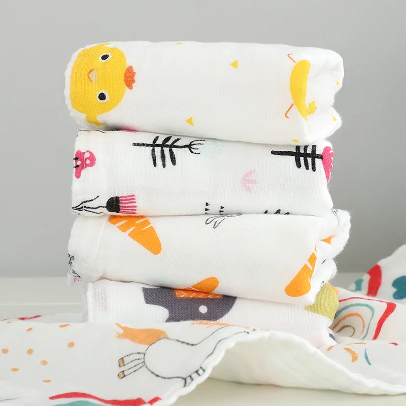 6 слоев хлопчатобумажной Марли Детские светящиеся полотенца Стирка детской