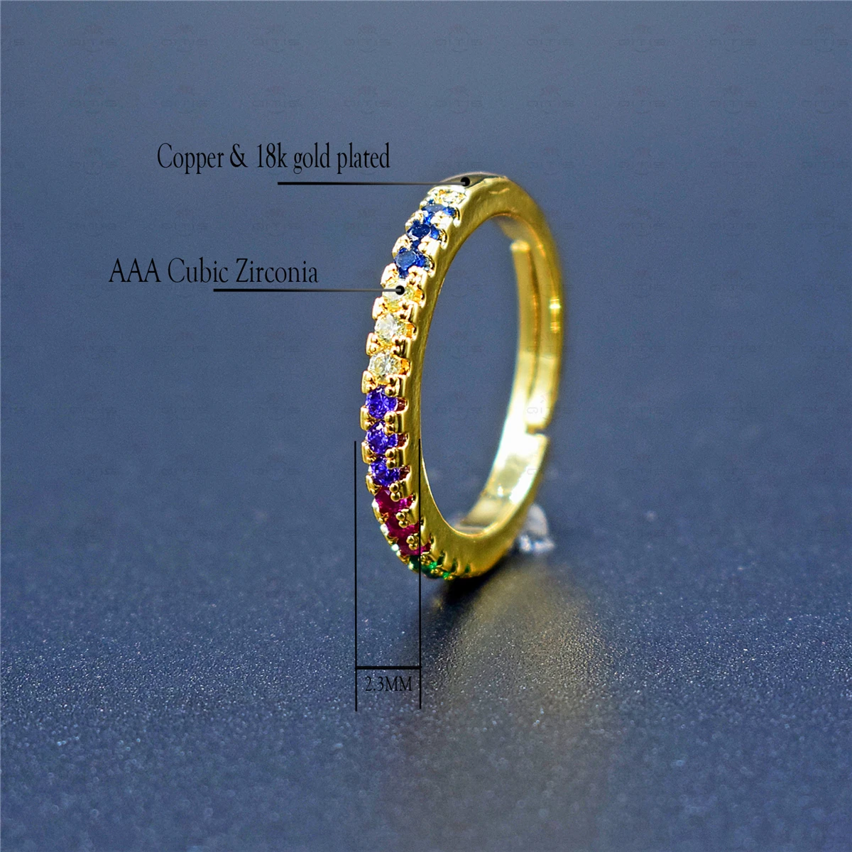 Женское кольцо с фианитом золотистое простое классическое обручальное