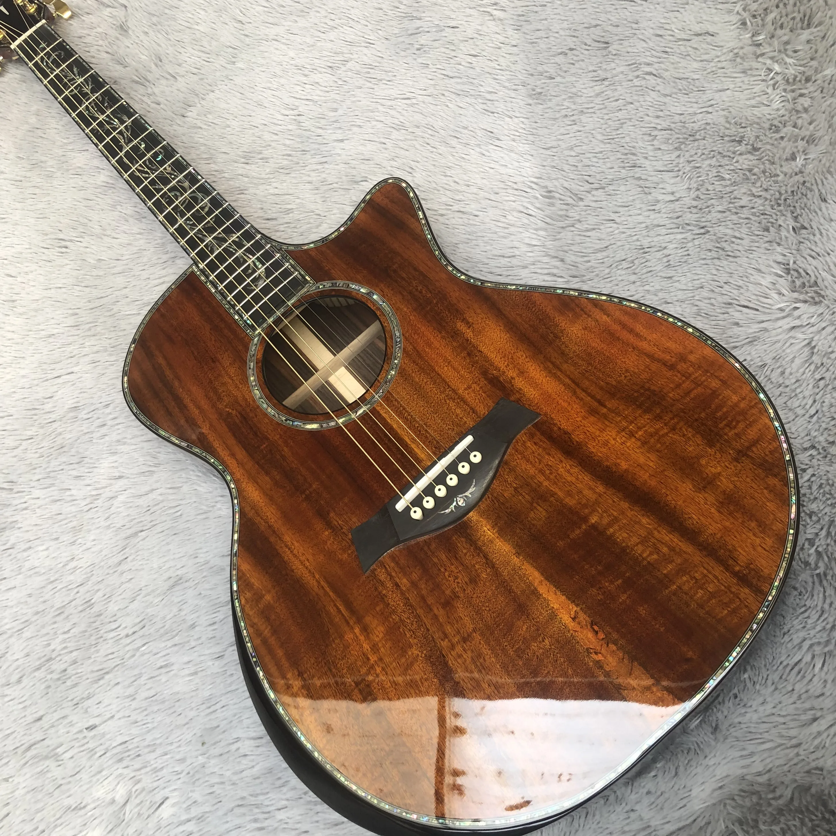 Solid koa top Chaylor PS14 Акустическая гитара инкрустация абалона эбеновое дерево Кокоболо