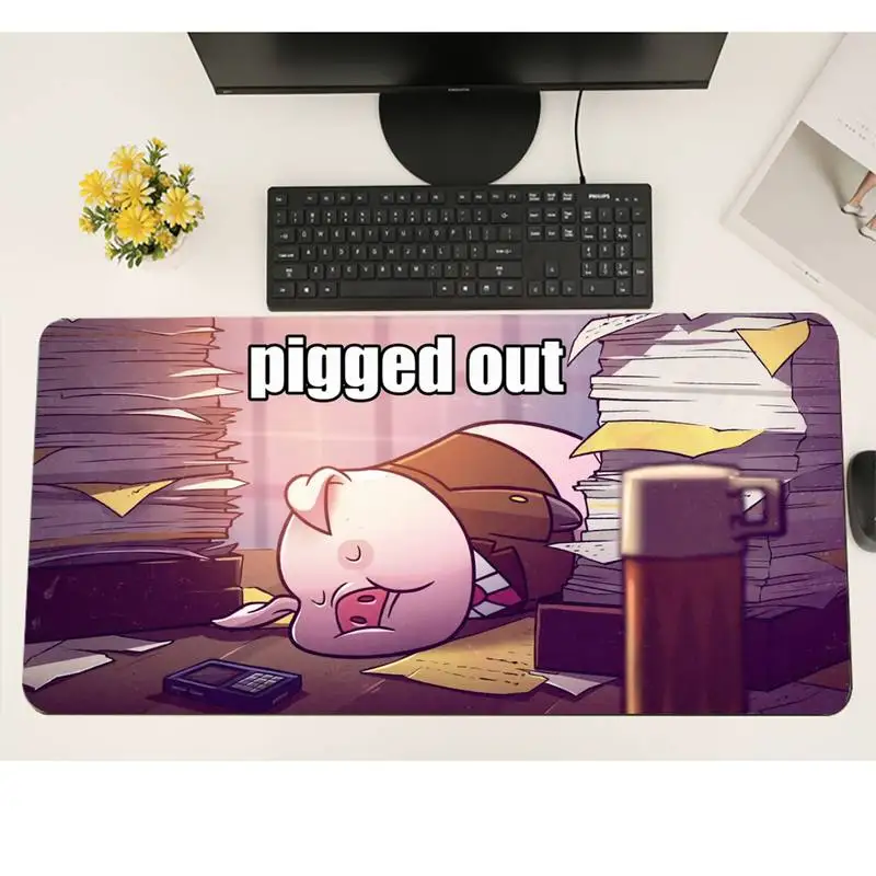 

Cartoon Pig Office Mice Gamer Soft Mouse Pad XL Large Gamer Soft Keyboard PC Desk Mat Takuo Anti-Slip Comfort Pad