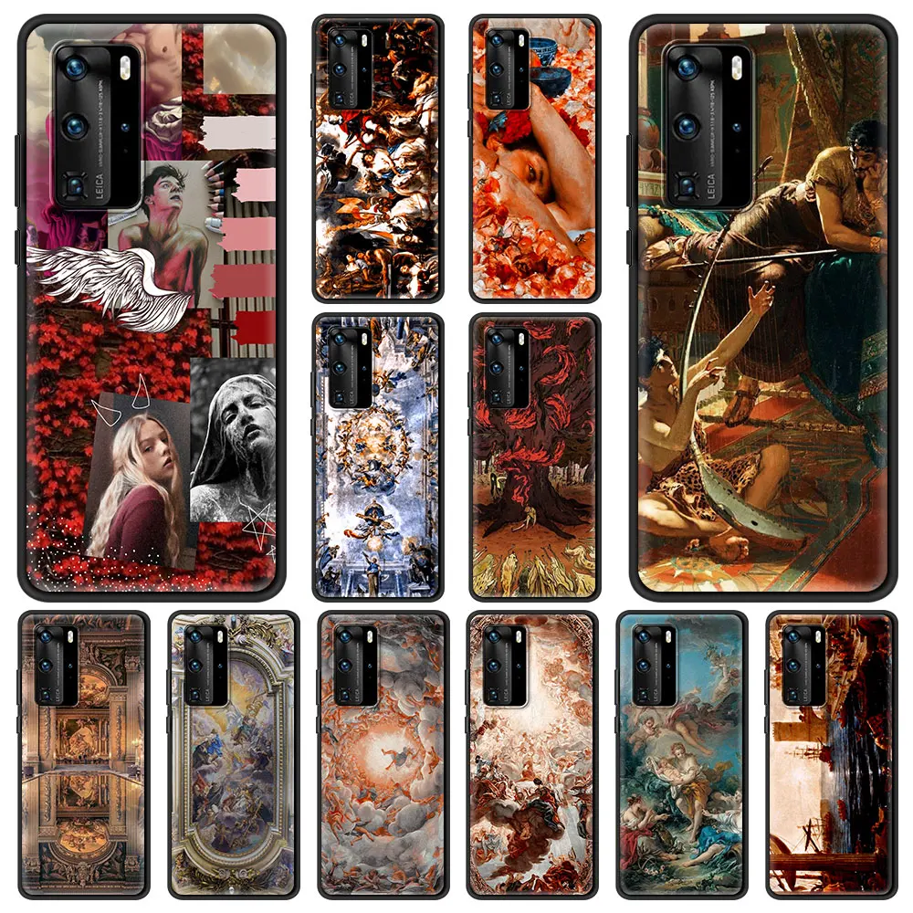 

Renaissance art Painting Luxury Phone Case For Huawei P50 P30 Pro P20 P40 Lite E P Smart Z 2021 Y6 Y7 Y9 2019 Y6p Y9s Y7a Cover