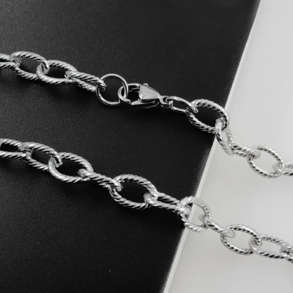 6 5 мм 316L зерна из нержавеющей стали резьба круглый Rolo O звено цепи ожерелье для