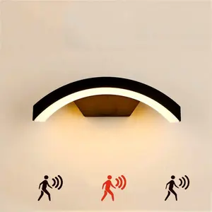 СВЕТОДИОДНЫЙ Уличный настенный светильник, уличный светильник, с датчиком движения, алюминиевый корпус, водонепроницаемый, для освещения крыльца или сада