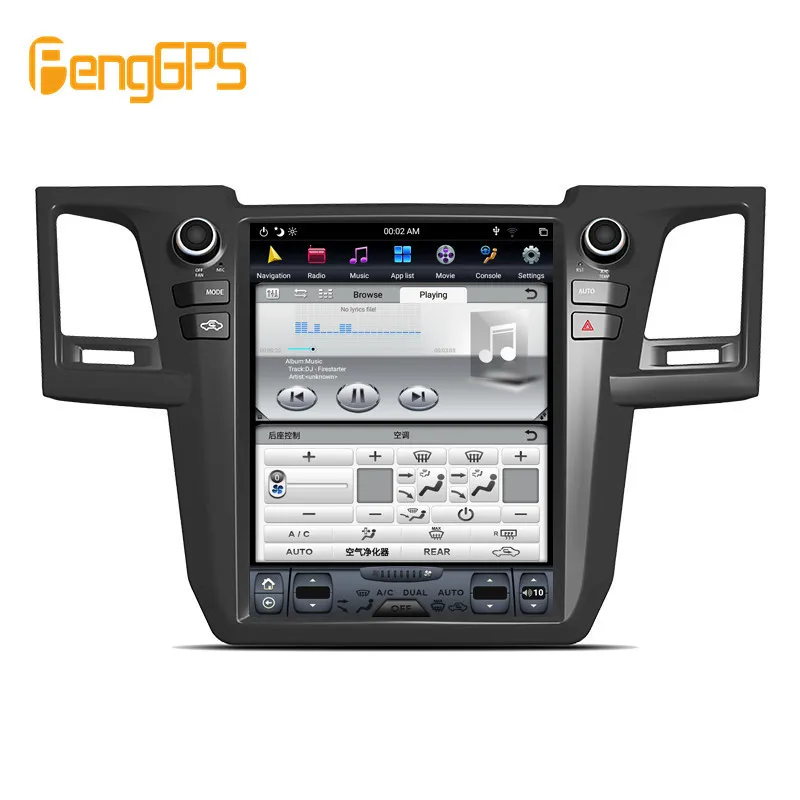 Автомобильный DVD-плеер в стиле Тесла Android 9 0 PX6 4 + 64 ГБ GPS-навигация для Toyota Fortuner