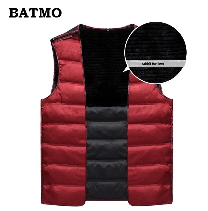 Тренчкот BATMO мужской из 100% шерсти Воротник натурального меха норки подкладка