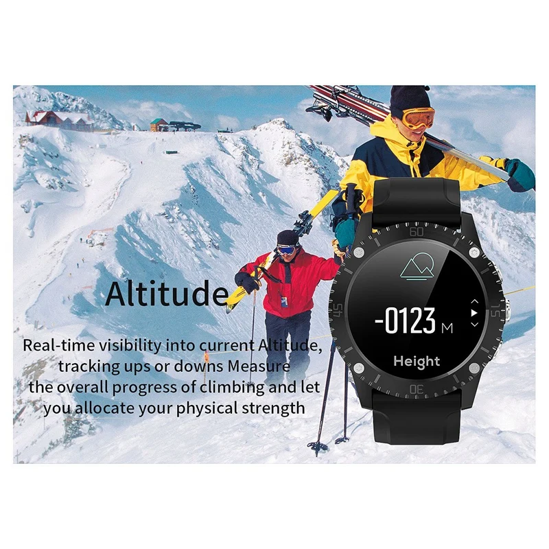 

1.3 Inch Z1 400MAh Sports Smart Bracelet Temperature Measurement Compass Altitude Pressure Heart Rate Information Tips(Black)