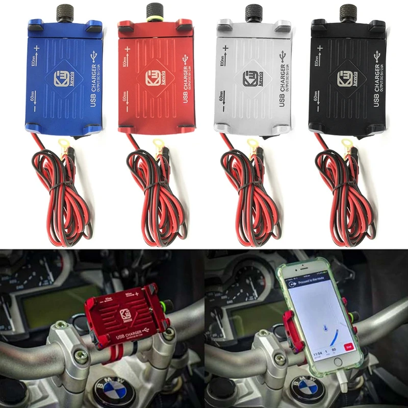 Держатель для телефона на руль мотоцикла с зарядным устройством USB смартфона |