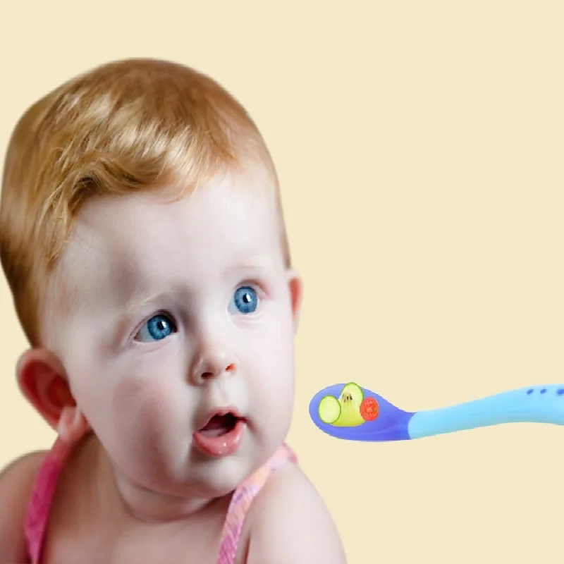 

Baby Feeding Temperature Sensing Soup Spoon Temperature Color Change Spoon Baby Medicine Fork Spoon 10pc/lot
