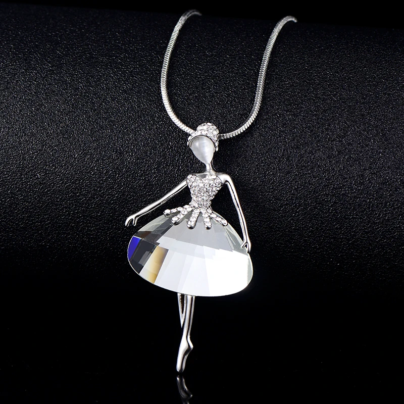 Ожерелье-подвеска для танцовщицы балета длинная цепочка золотого и серебряного