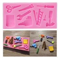 simulation tool hammer topper biscuit silicone mold handmade chocolate cookie fondant making baking supplies mould cake decor