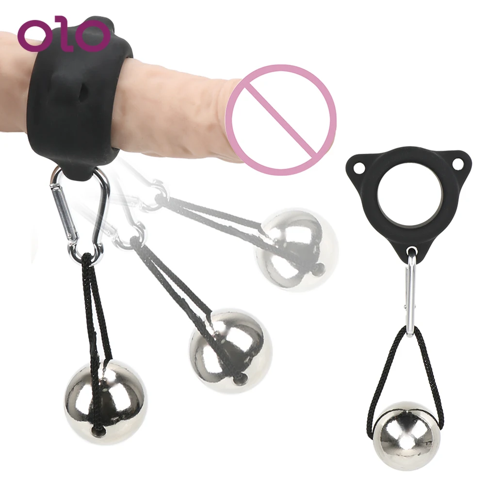 Оло металлический гравитационный шар кольцо для пениса Мужской пенис упражнений