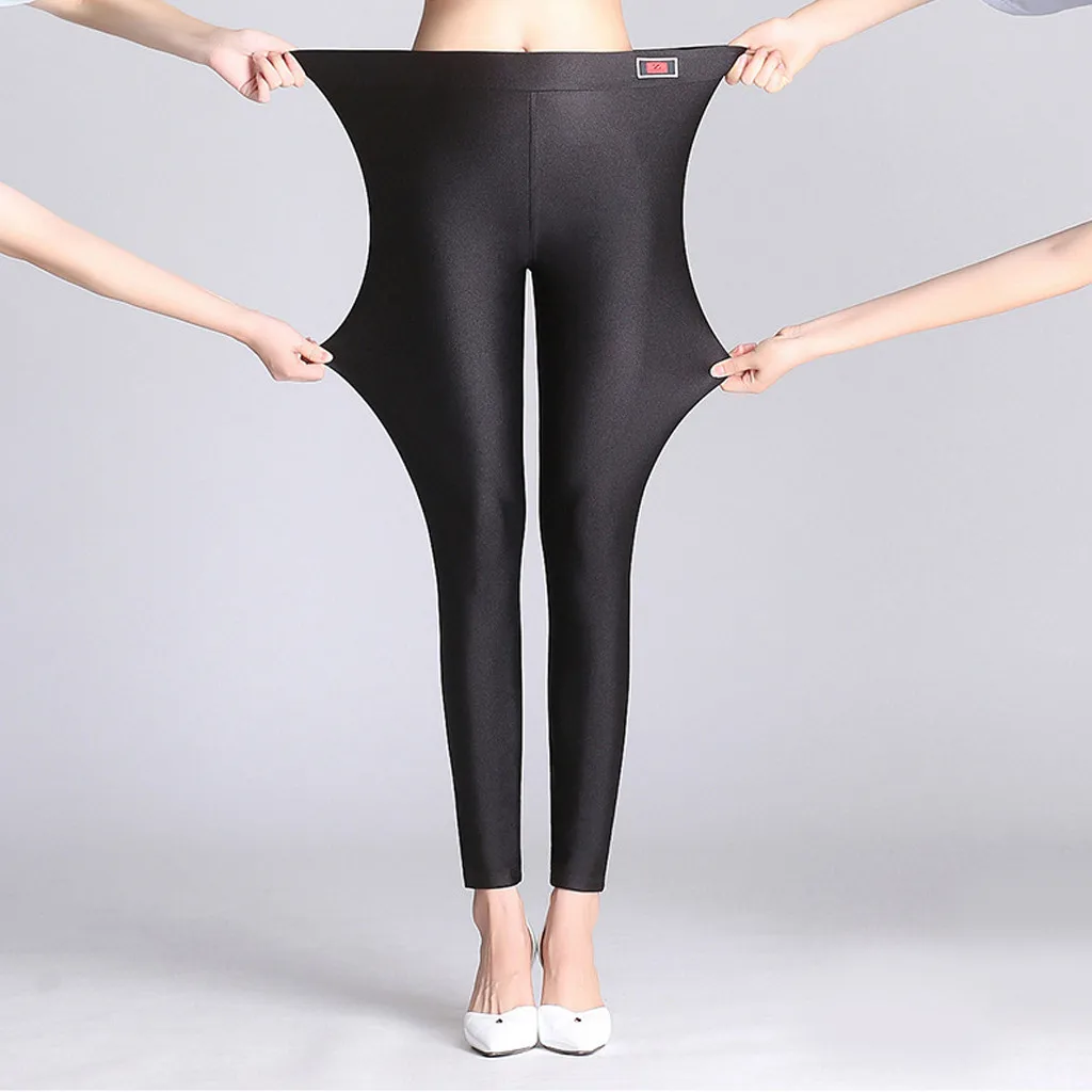 Облегающие однотонные черные обтягивающие брюки эластичные хлопковые большого
