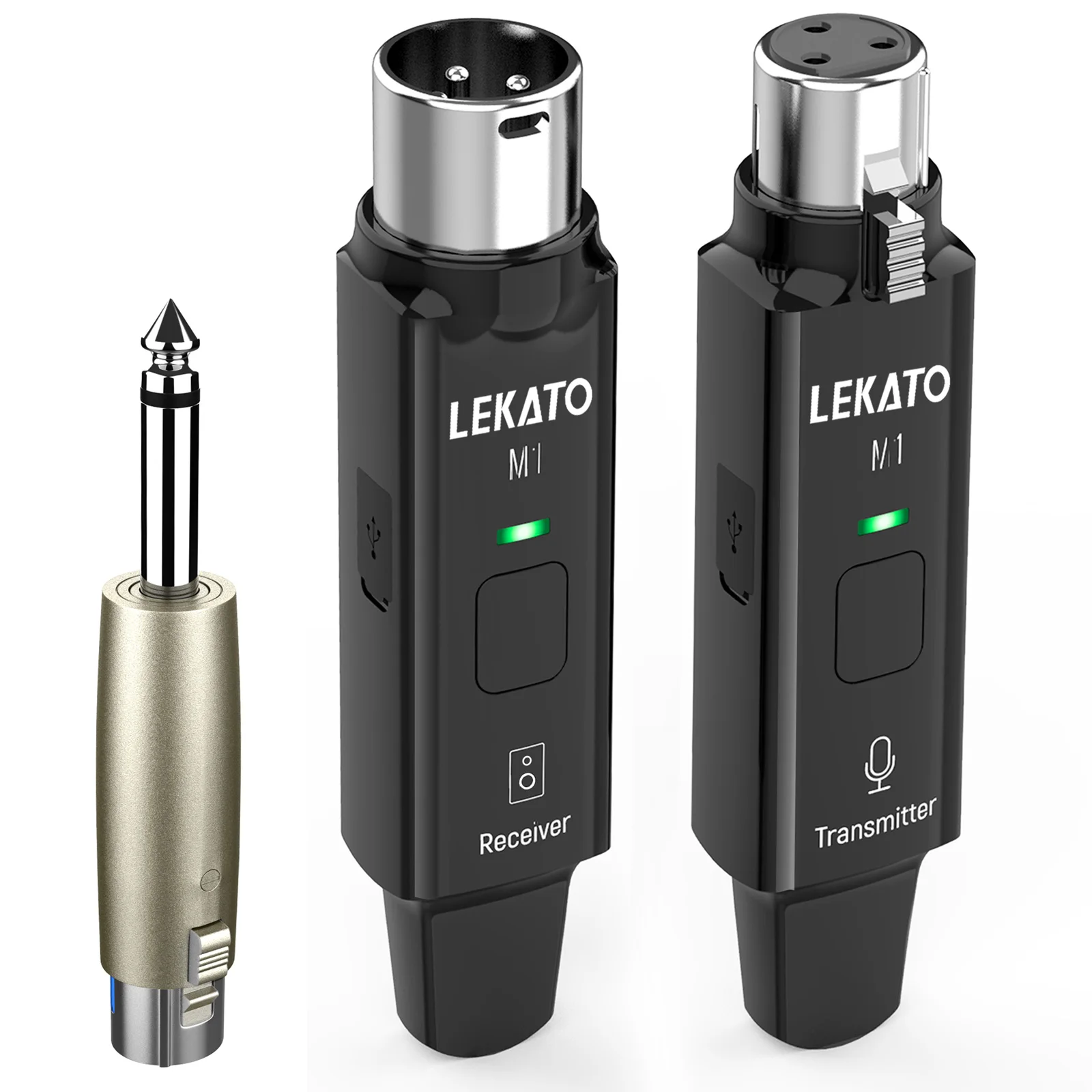 LEKATO M1 Беспроводная микрофонная система 2,4 ГГц перезаряжаемый беспроводной передатчик приемник беспроводной микрофон адаптер - изображение
