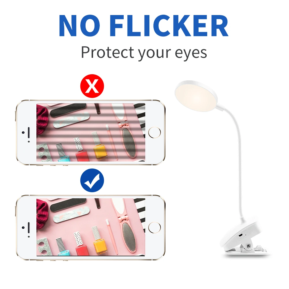 Настольный светильник USB светодиодный Портативный затемнения 3 цвета настольная