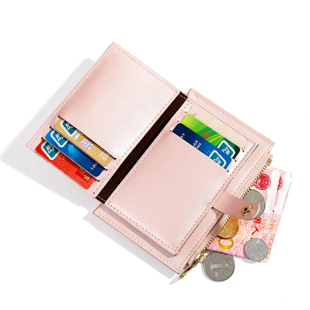 

5 Color Card Holder Women Soft Pu Leather Money Bag Small Card Wallets Organzier Mini Credit Card Case Zipper Coin Bags