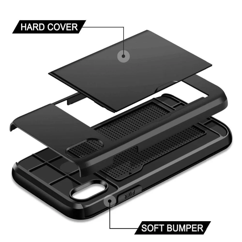 business phone case for iphone 11 pro max 2019 xr xs x 10 case slide armor wallet card slot cover for iphone 11 xr xs max fundas free global shipping