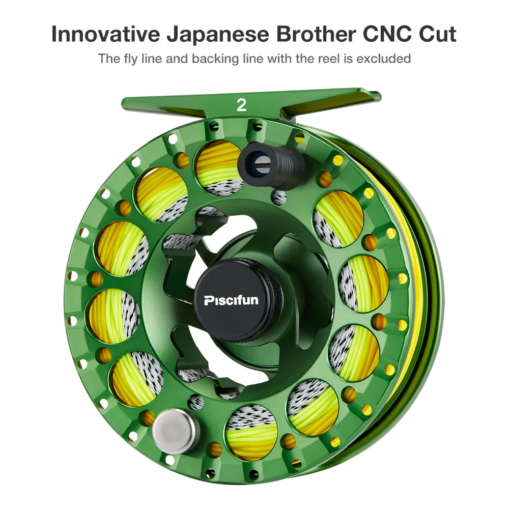 Рыболовная катушка Piscifun Save II Green Fly Reel 3/4 5/6 7/8 Полностью герметичная с ЧПУ из