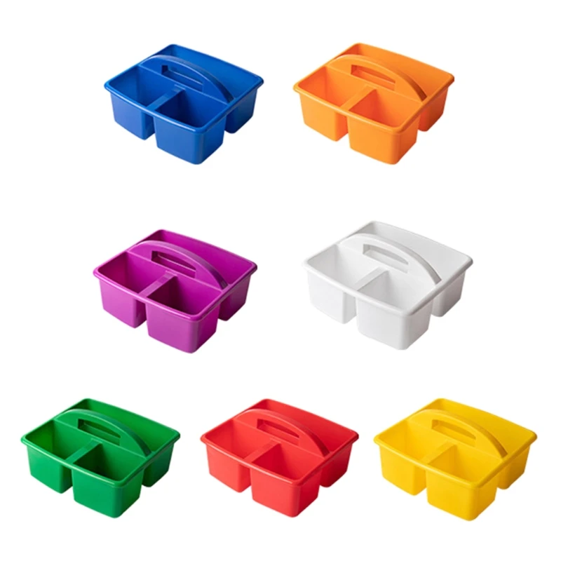 

Portable Storage Caddies Box Plastic Divided Basket Bin 3 Compartments Organizer