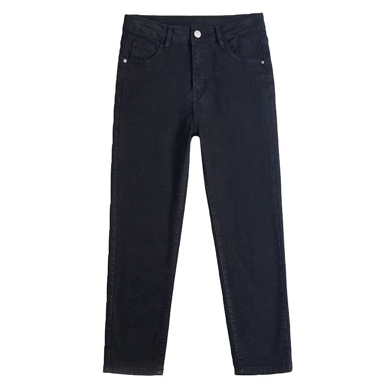 

Add wool jeans new high in the fall and winter of female waist straight loose more show thin denim trousers children