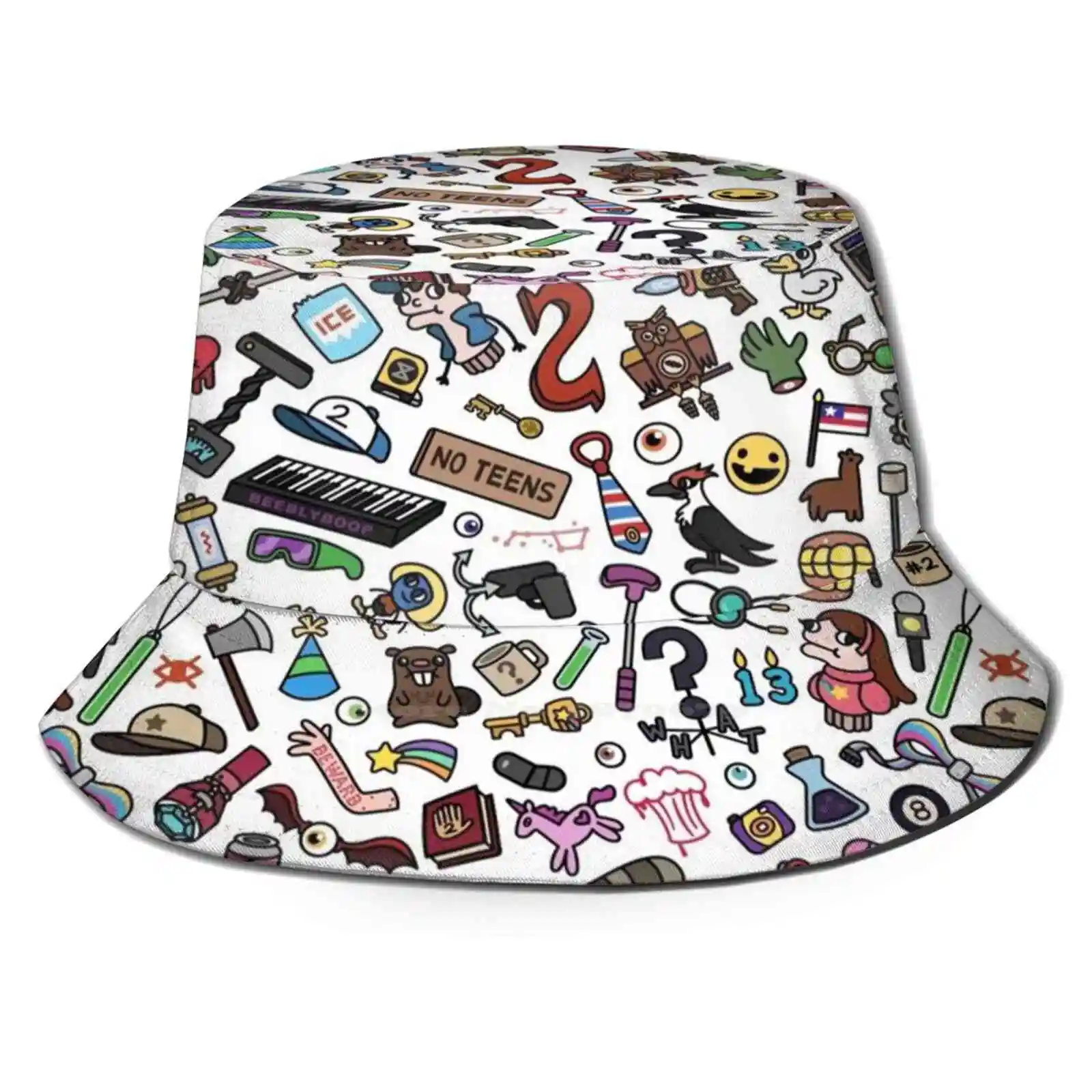 Pattern Unisex Fashion Women Men Breathable Bucket Hats Dipper Mabel Grunkle Stan Bill Cypher Pattern Pattern Bed Cartoon