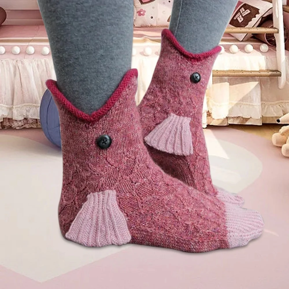 Носки вязаные крокодиловые носки Хамелеон Акула рыба Рождественский креативный