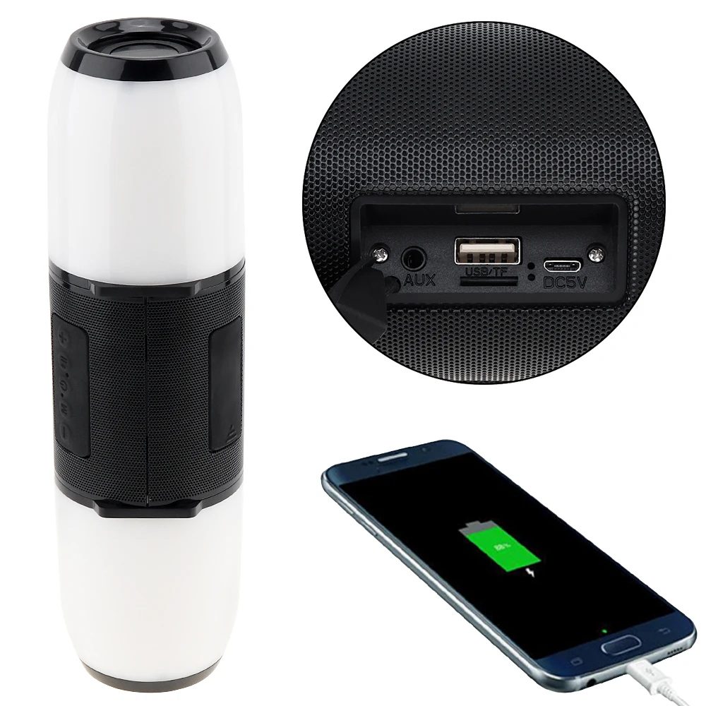 

LED Color Light ME6PULSE Subwoofer Waterproof Bluetooth Speaker with FM/TF/AUX/USB/Voice Call function for Home/Party/Outdoor